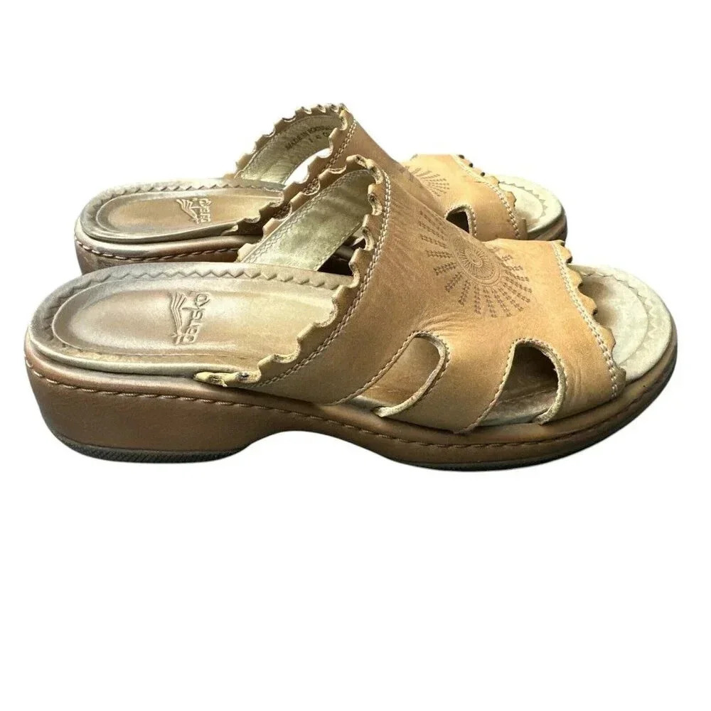 Comfort Slip-On Sandals in Tan